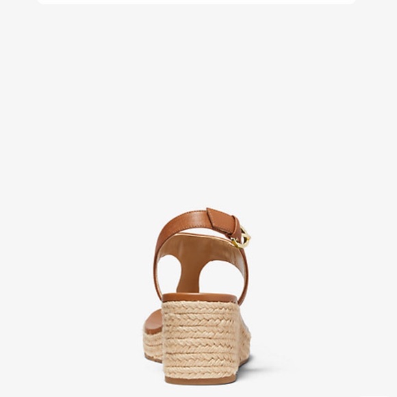 Michael Michael Kors Laney Espadrille Wedge Sandals Luggage Brown Size 9.5 NWT - Picture 3 of 9